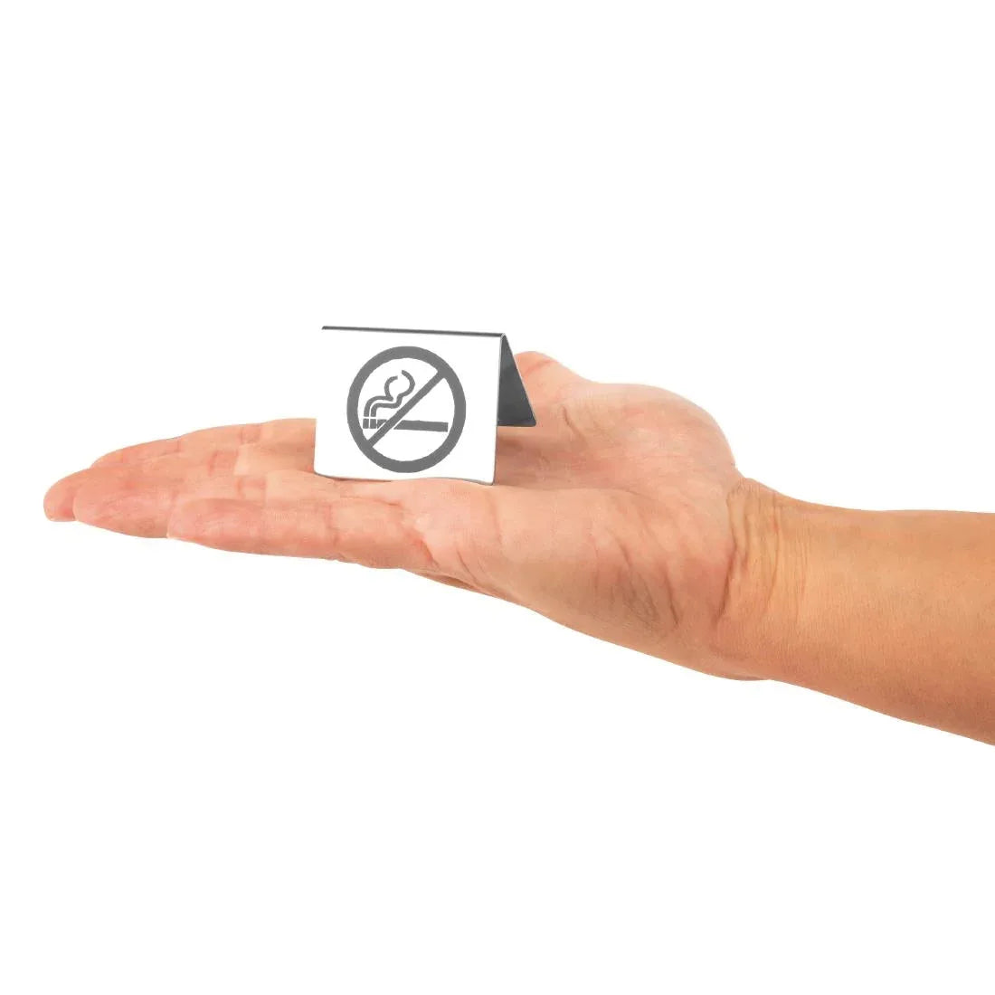 U044 Olympia Brushed Steel No Smoking Table Sign - JD Catering Equipment Solutions Ltd