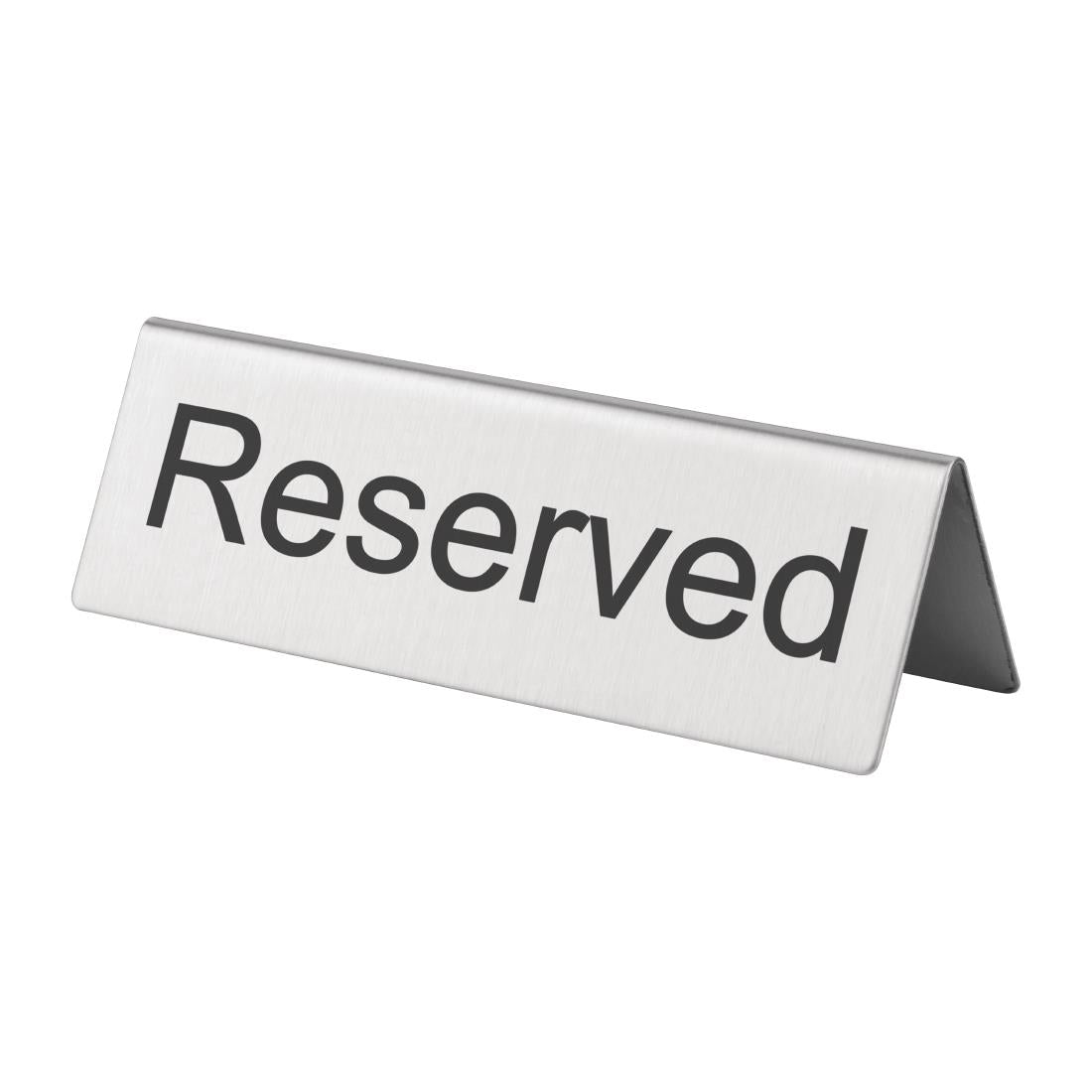 Brushed Steel Reserved Table Sign (Pack of 10) JD Catering Equipment Solutions Ltd