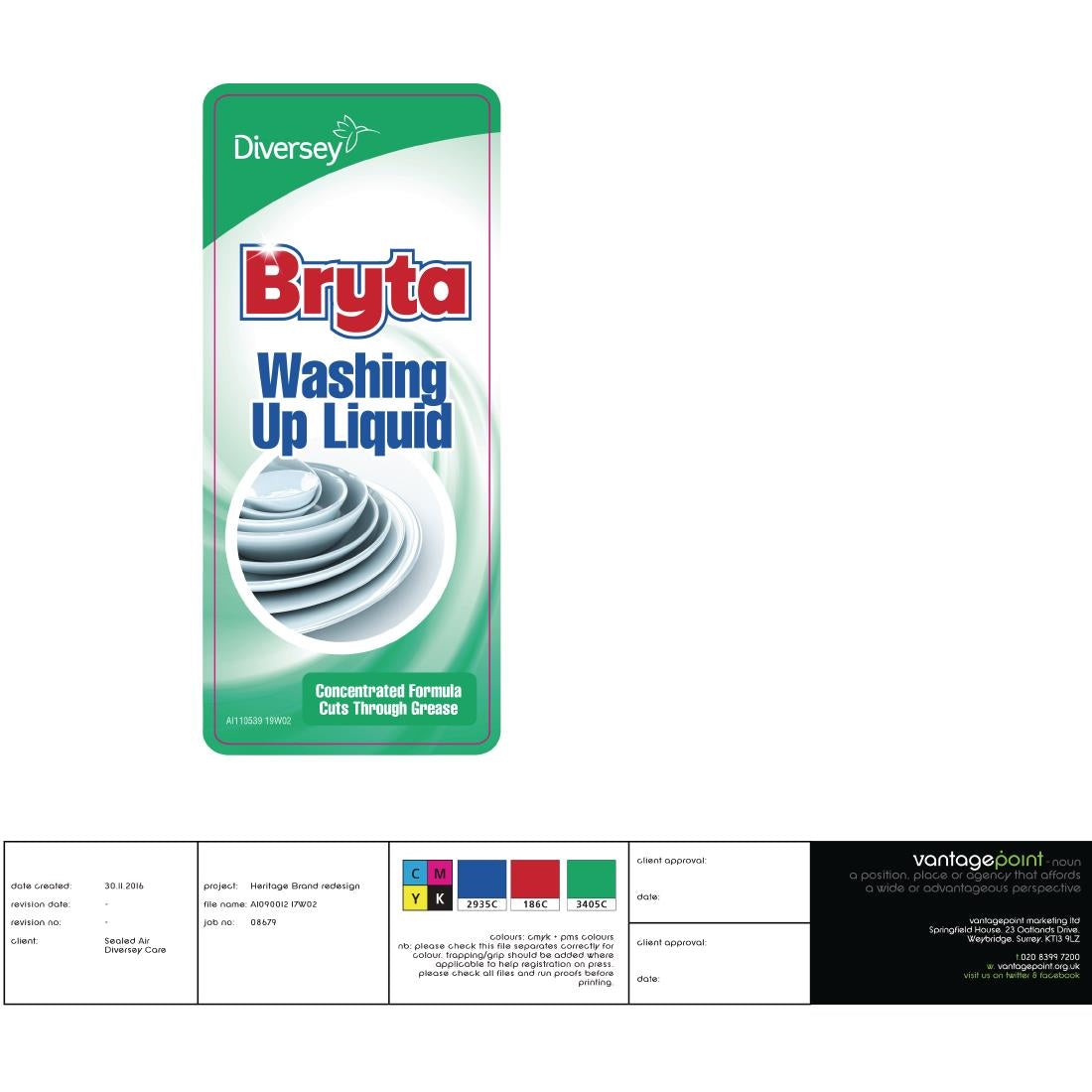 Bryta Washing Up Liquid Concentrate 1Ltr JD Catering Equipment Solutions Ltd