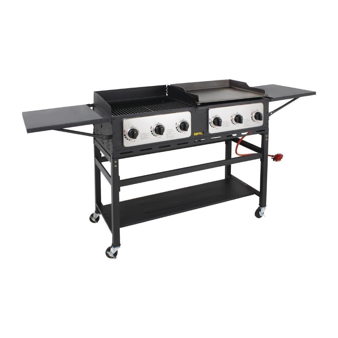 CP240 Buffalo 6 Burner Combi BBQ Grill and Griddle CP240 - JD Catering Equipment Solutions Ltd