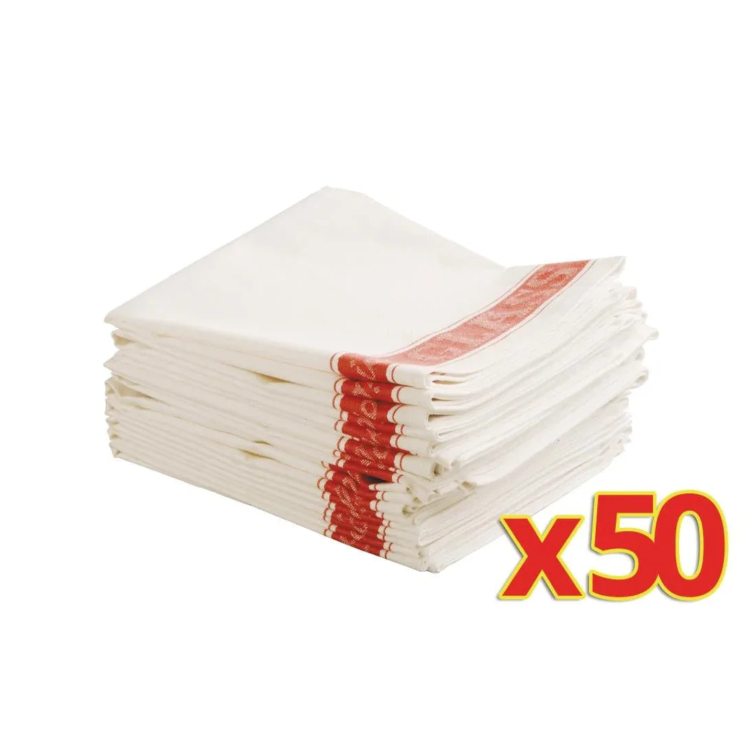 S646 Bulk Buy Glass Cloths (E910) (Pack of 50) - JD Catering Equipment Solutions Ltd