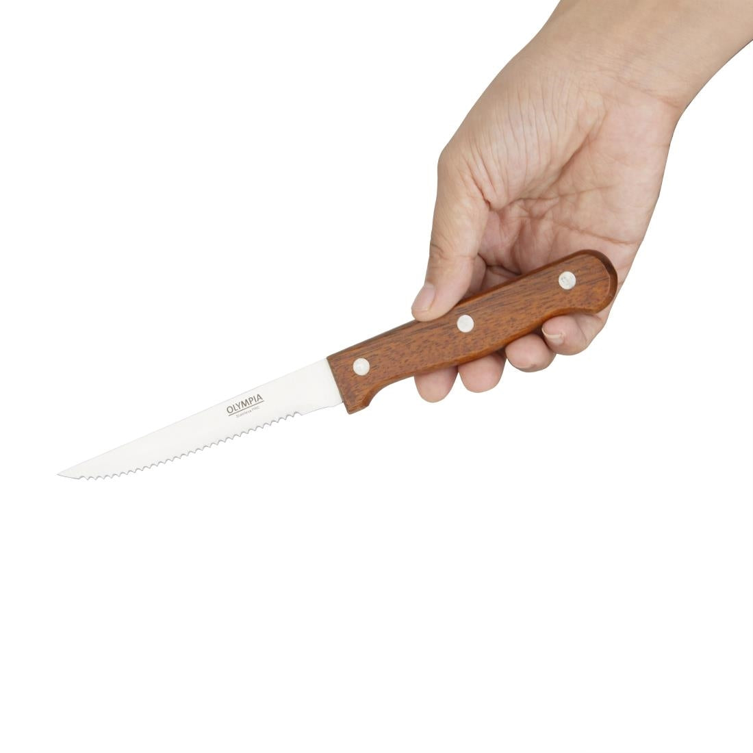 C136 Olympia Steak Knives Wooden Handle (Pack of 12) JD Catering Equipment Solutions Ltd