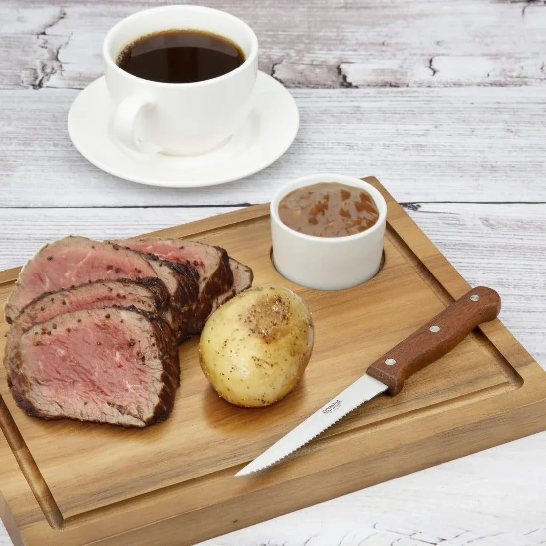 C136 Olympia Steak Knives Wooden Handle (Pack of 12) - JD Catering Equipment Solutions Ltd