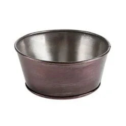 Pack Size 6 - Vintage Steel Service Bowl Antique Copper 16cm - CB66551