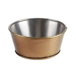 Pack Size 6 - Vintage Steel Service Bowl Antique Brass 16cm - CB66552