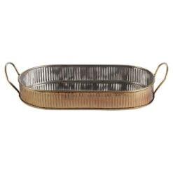 Pack Size 6 - Vintage Steel Combo/Serving Platter Antique Brass 35cm - CB66661