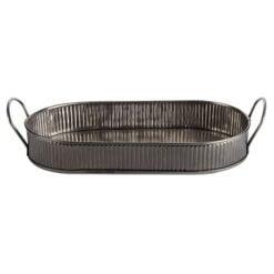 Pack Size 6 - Vintage Steel Combo/Serving Platter Antique Silver 35cm - CB66662