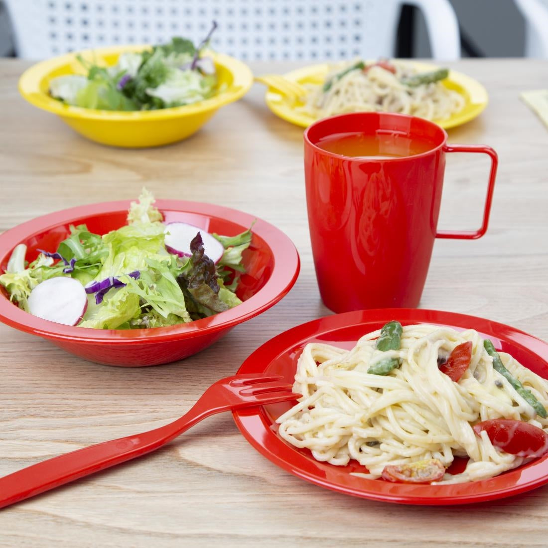 CB774 Olympia Kristallon Polycarbonate Bowls Red 172mm (Pack of 12) JD Catering Equipment Solutions Ltd