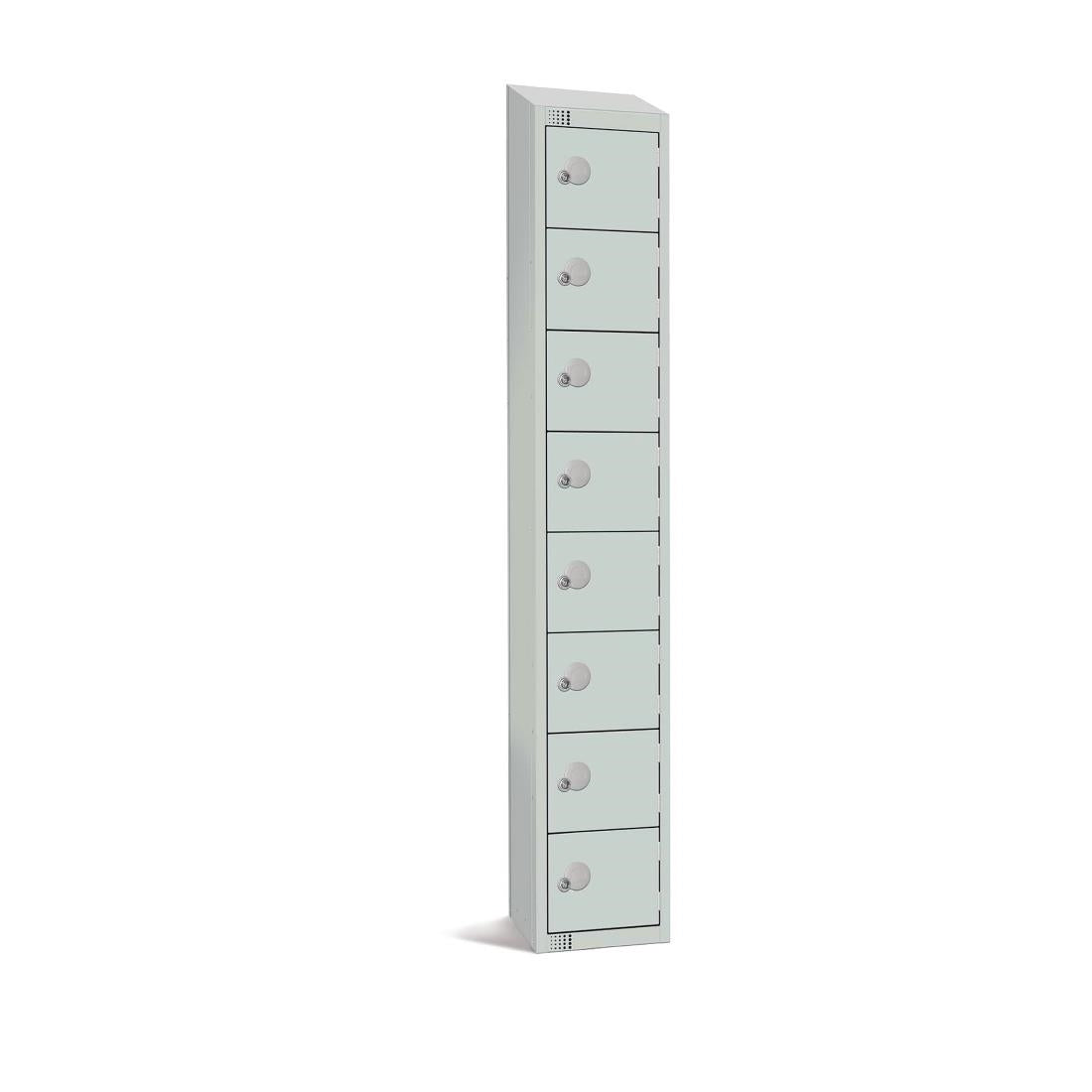 CE105-CNS Elite Eight Door Coin Return Locker with Sloping Top Grey JD Catering Equipment Solutions Ltd