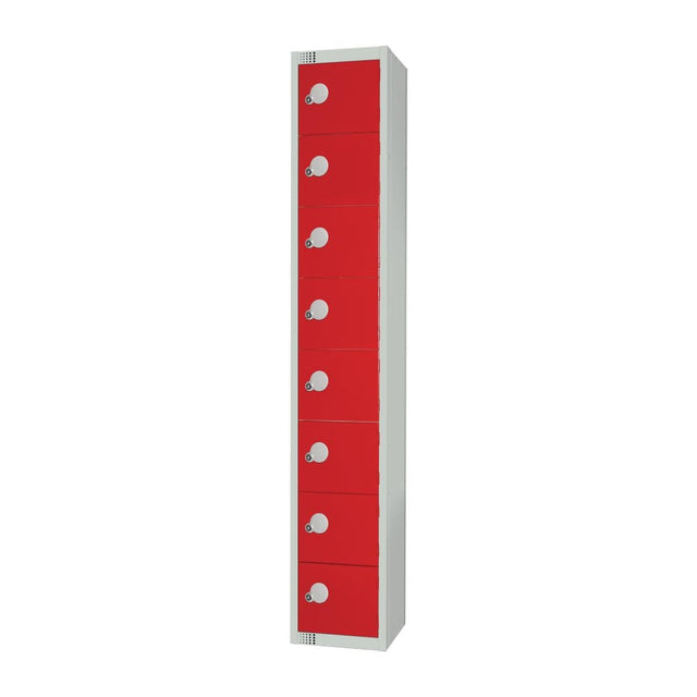 CE108-CL Elite Eight Door Manual Combination Locker Locker Red JD Catering Equipment Solutions Ltd