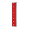 CE108-CLS Elite Eight Door Manual Combination Locker Locker Red with Sloping Top JD Catering Equipment Solutions Ltd