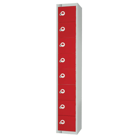 CE108-EL Elite Eight Door Electronic Combination Locker Red JD Catering Equipment Solutions Ltd
