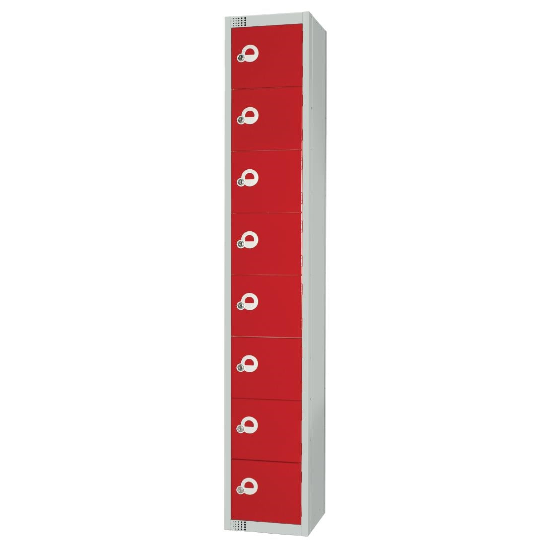 CE108-ELS Elite Eight Door Electronic Combination Locker with Sloping Top Red JD Catering Equipment Solutions Ltd