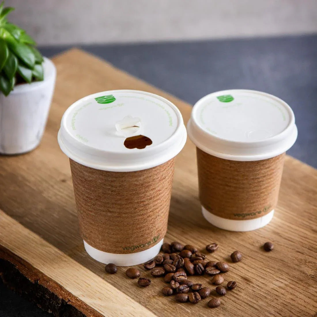 CF887 Vegware Compostable 89-Series Paper Hot Cup Lid (Pack of 1000) - JD Catering Equipment Solutions Ltd