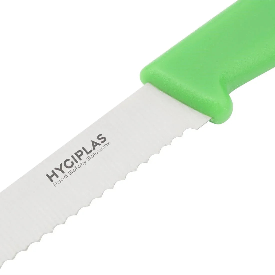 CF898 Hygiplas Serrated Tomato Knife Green 10cm - JD Catering Equipment Solutions Ltd
