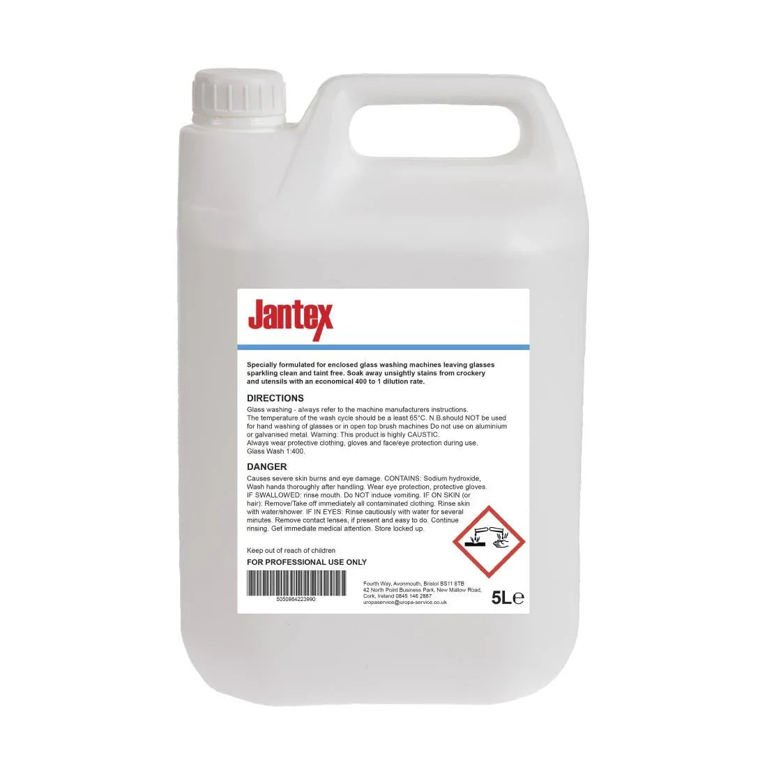 CF978 Jantex Glasswasher Detergent Concentrate 5Ltr (Single Pack) - JD Catering Equipment Solutions Ltd