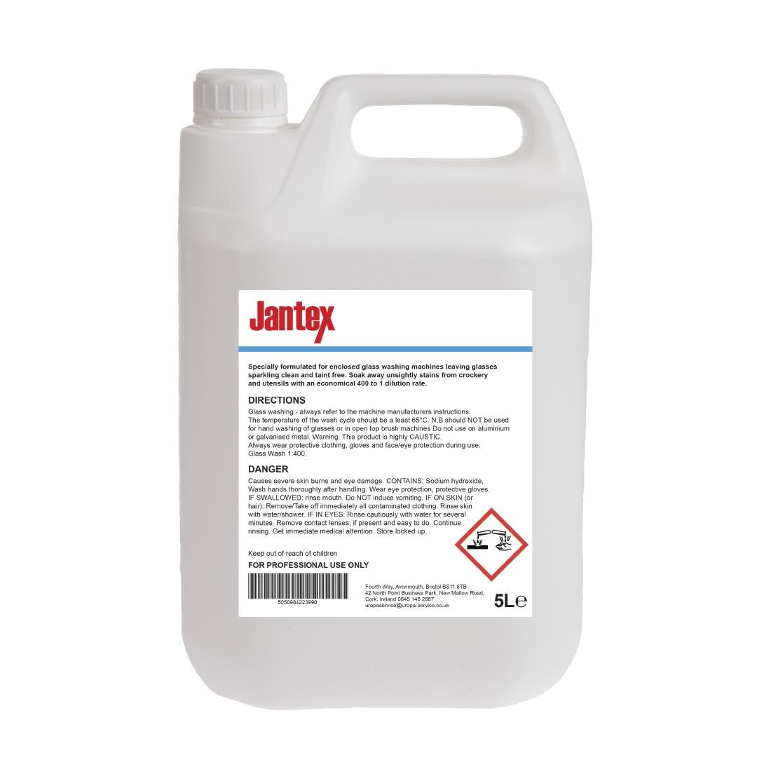 CF978 Jantex Glasswasher Detergent Concentrate 5Ltr (Single Pack) JD Catering Equipment Solutions Ltd