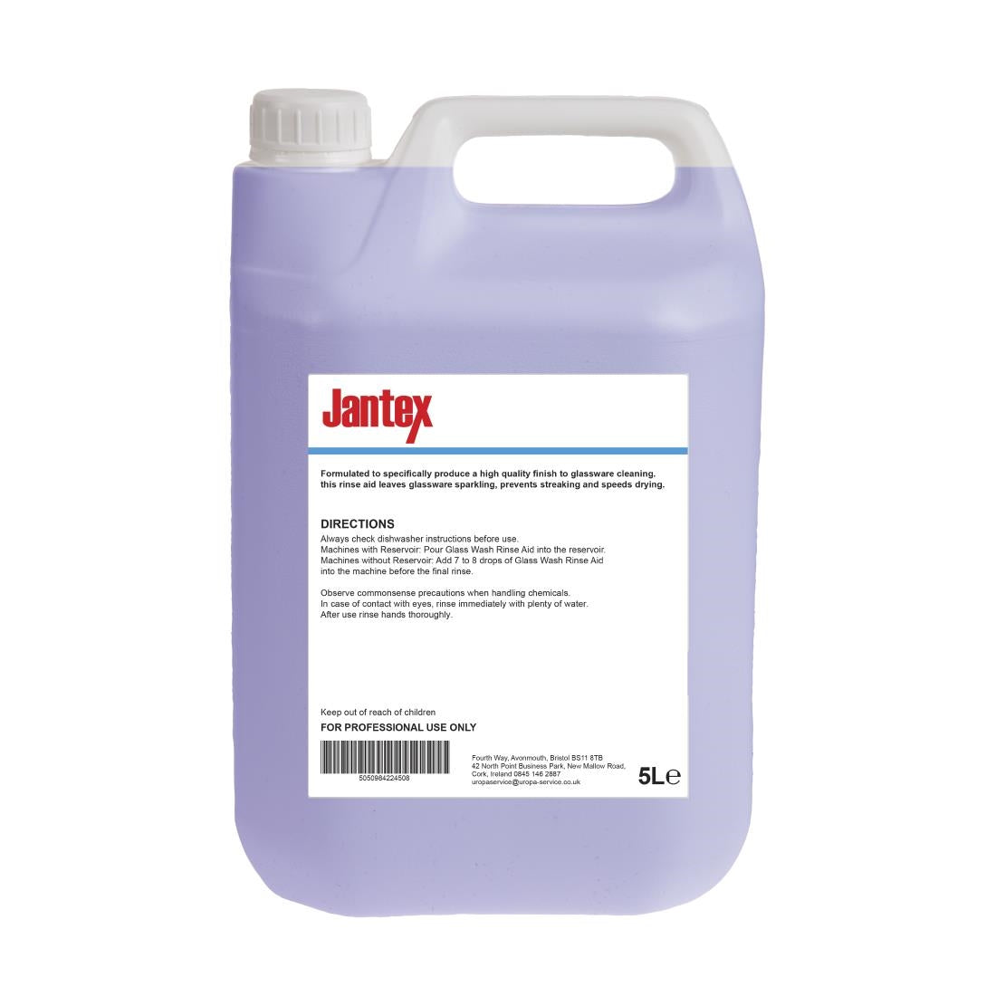 CF979 Jantex Glasswasher Rinse Aid Concentrate 5Ltr JD Catering Equipment Solutions Ltd