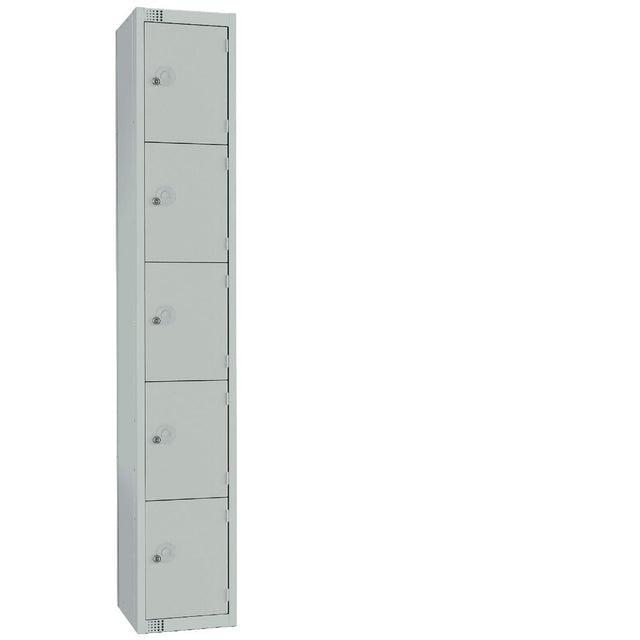 CG615-CNS Elite Five Door Coin Return Locker with Sloping Top Grey JD Catering Equipment Solutions Ltd