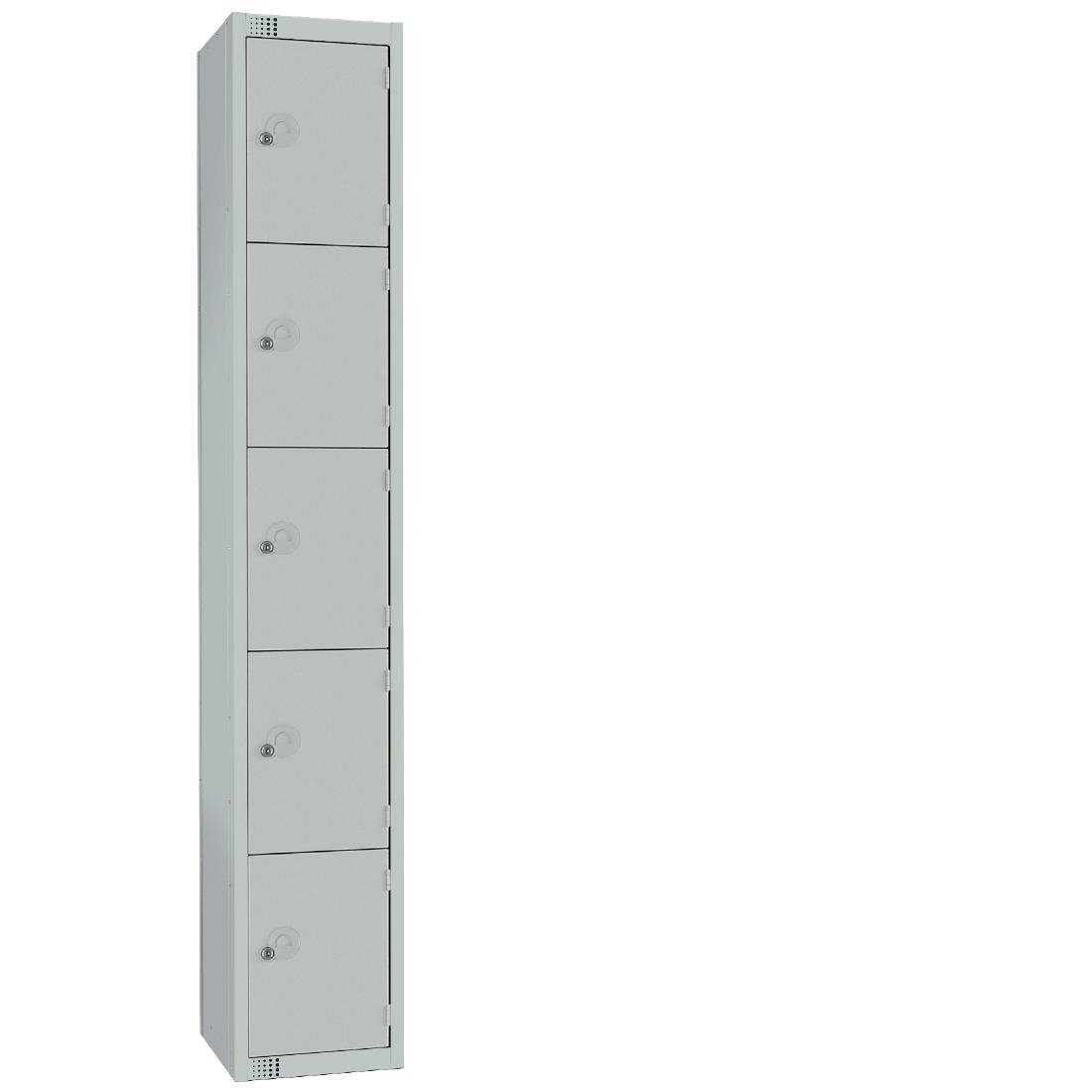 CG615-CS Elite Five Door Camlock Locker with Sloping Top Grey JD Catering Equipment Solutions Ltd
