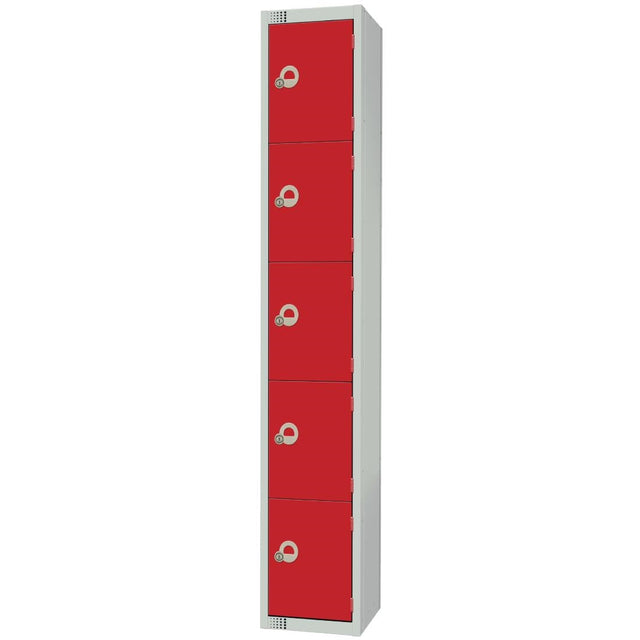 CG618-C Elite Five Door Camlock Locker Red JD Catering Equipment Solutions Ltd