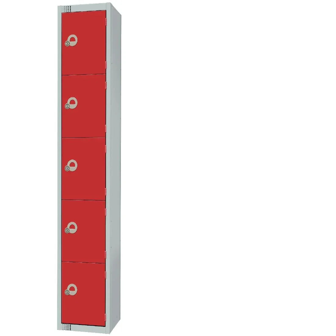 CG618-CNS Elite Five Door Coin Return Locker with Sloping Top Red JD Catering Equipment Solutions Ltd