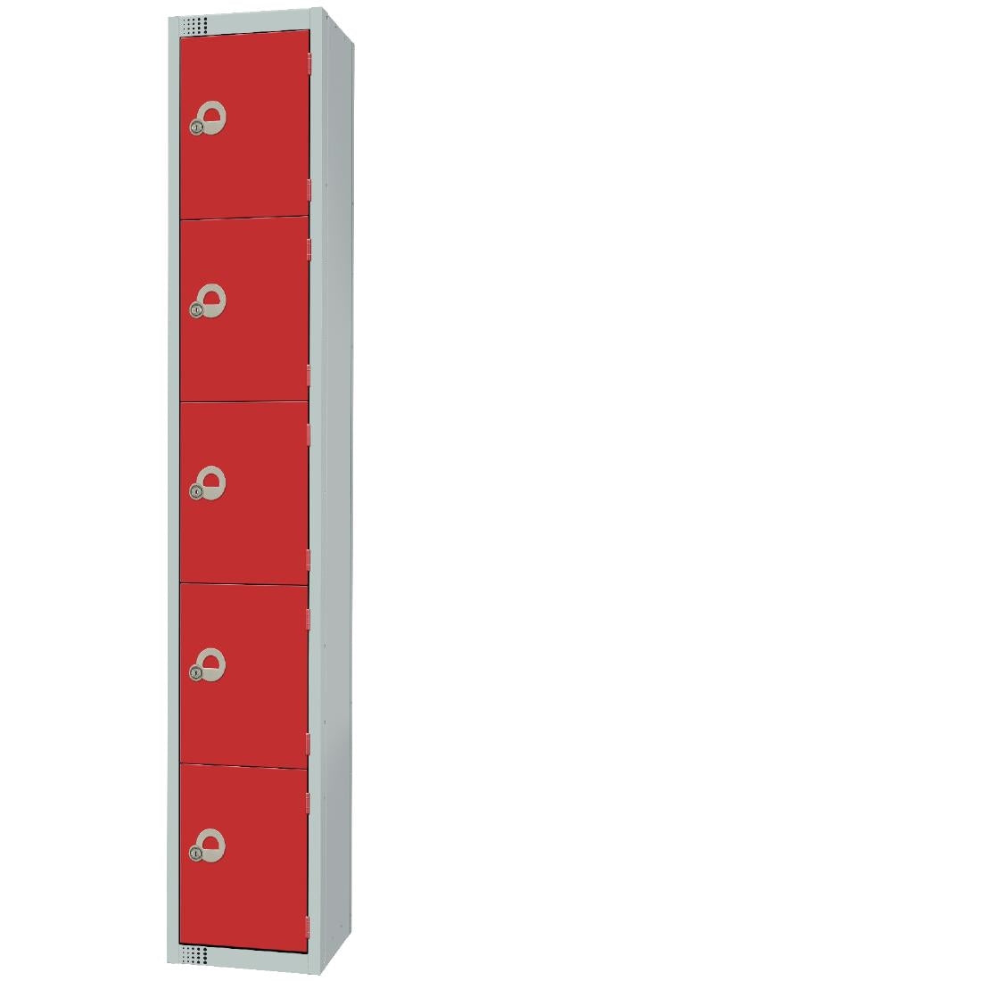 CG618-CS Elite Five Door Camlock Locker with Sloping Top Red JD Catering Equipment Solutions Ltd