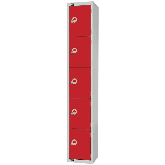 CG618-EL Elite Five Door Electronic Combination Locker Red JD Catering Equipment Solutions Ltd
