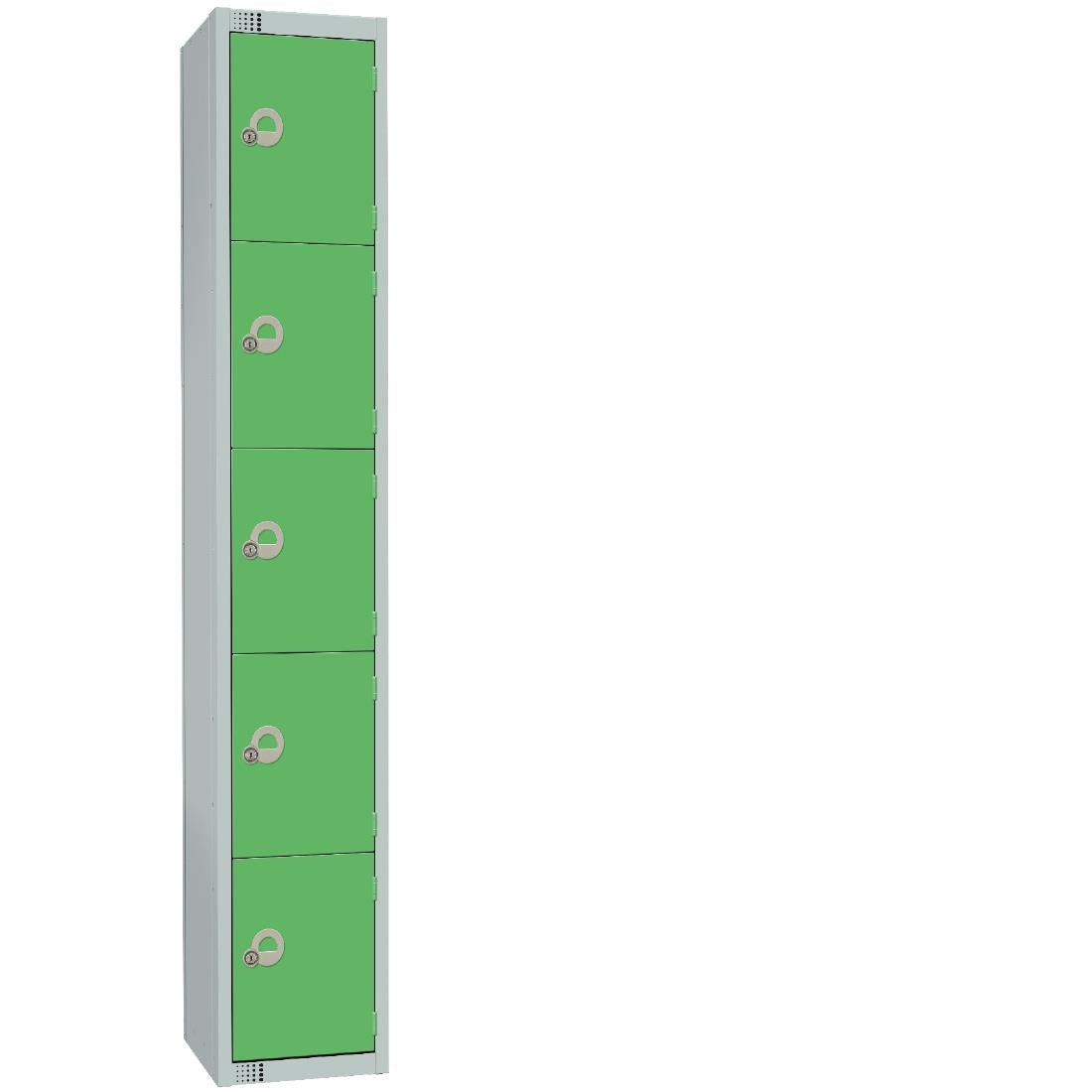 CG619-CNS Elite Five Door Coin Return Locker with Sloping Top Green JD Catering Equipment Solutions Ltd