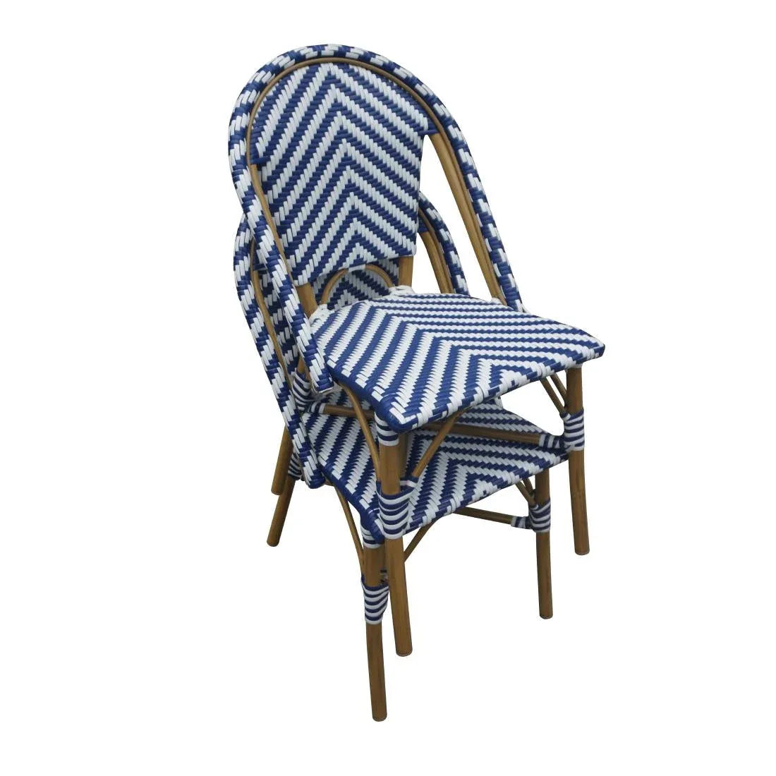 CH110 Bolero Parisian Style Rattan Side Chair Blue (Pack of 2) - JD Catering Equipment Solutions Ltd