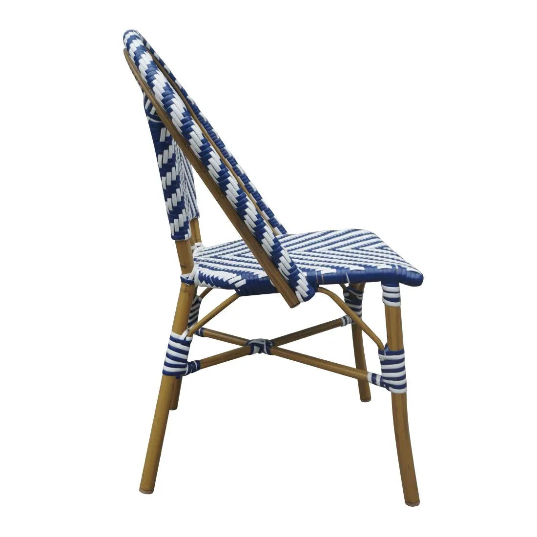 CH110 Bolero Parisian Style Rattan Side Chair Blue (Pack of 2) - JD Catering Equipment Solutions Ltd