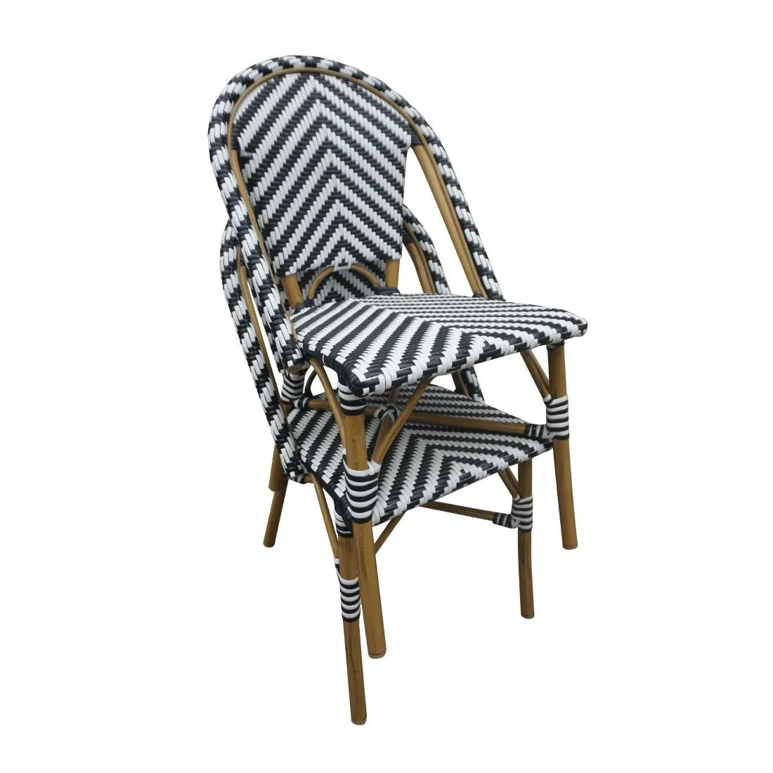 CH111 Bolero Parisian Style Rattan Side Chair Black (Pack of 2) - JD Catering Equipment Solutions Ltd