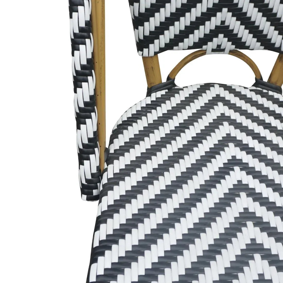 CH111 Bolero Parisian Style Rattan Side Chair Black (Pack of 2) - JD Catering Equipment Solutions Ltd