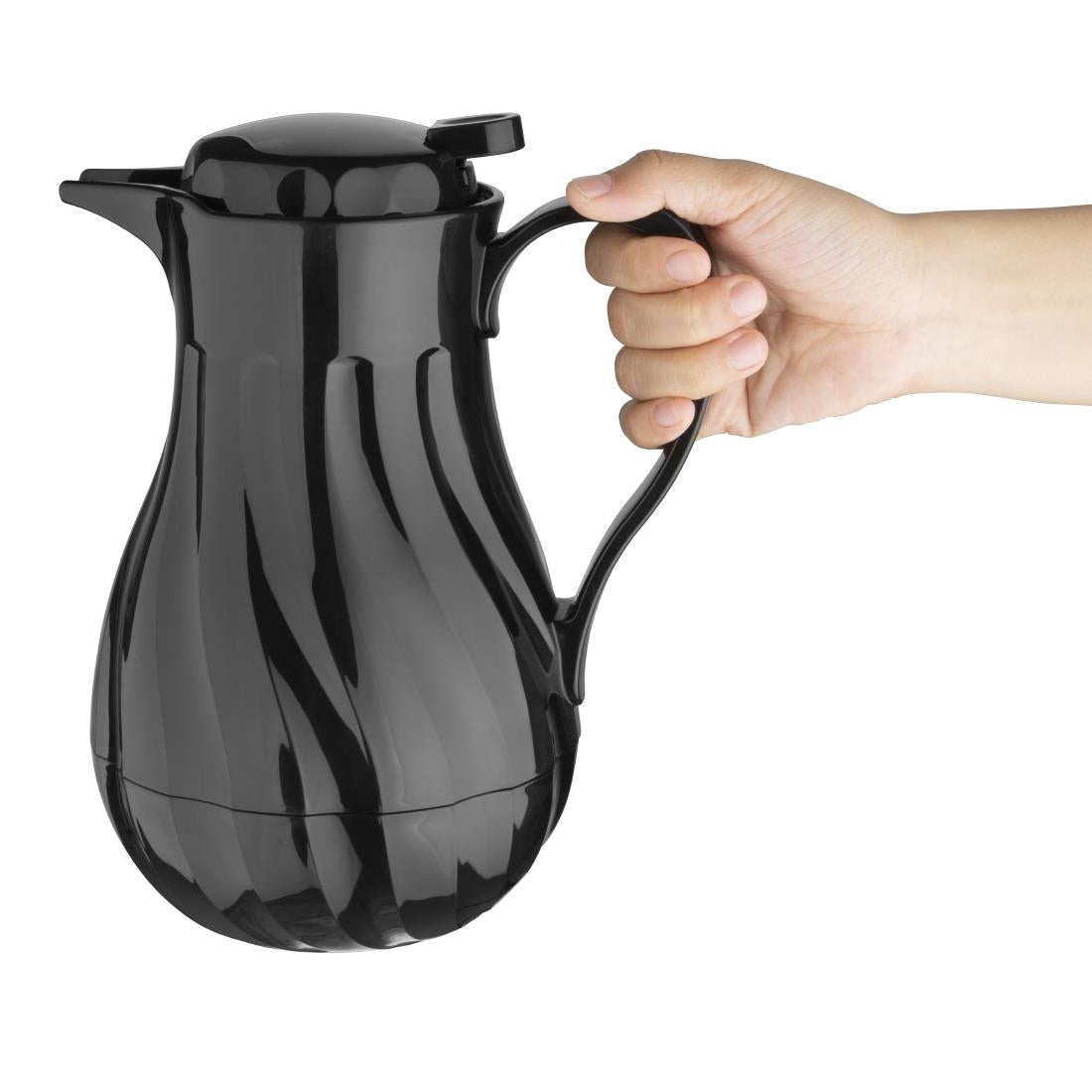 CH117 Olympia Insulated Swirl Jug Black 1.2Ltr JD Catering Equipment Solutions Ltd