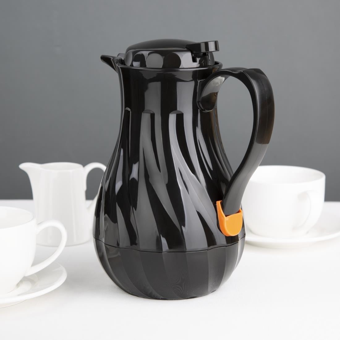 CH117 Olympia Insulated Swirl Jug Black 1.2Ltr JD Catering Equipment Solutions Ltd