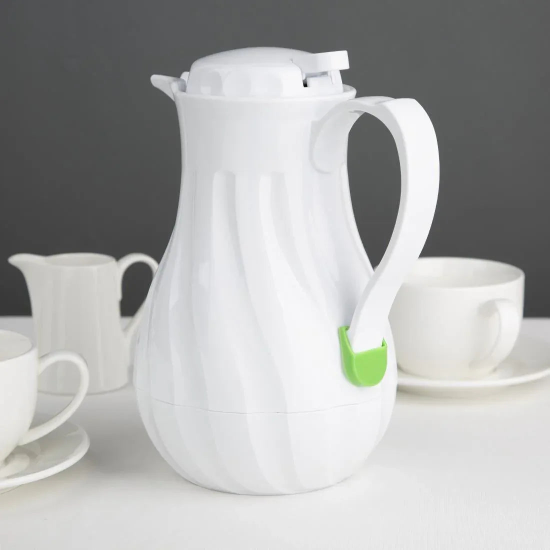 CH119 Olympia Insulated Swirl Jug White 1.2Ltr - JD Catering Equipment Solutions Ltd