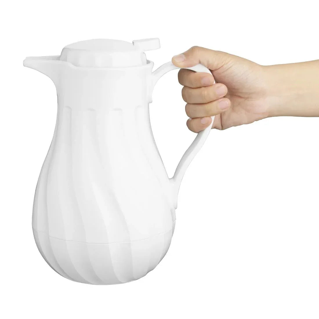 CH119 Olympia Insulated Swirl Jug White 1.2Ltr - JD Catering Equipment Solutions Ltd
