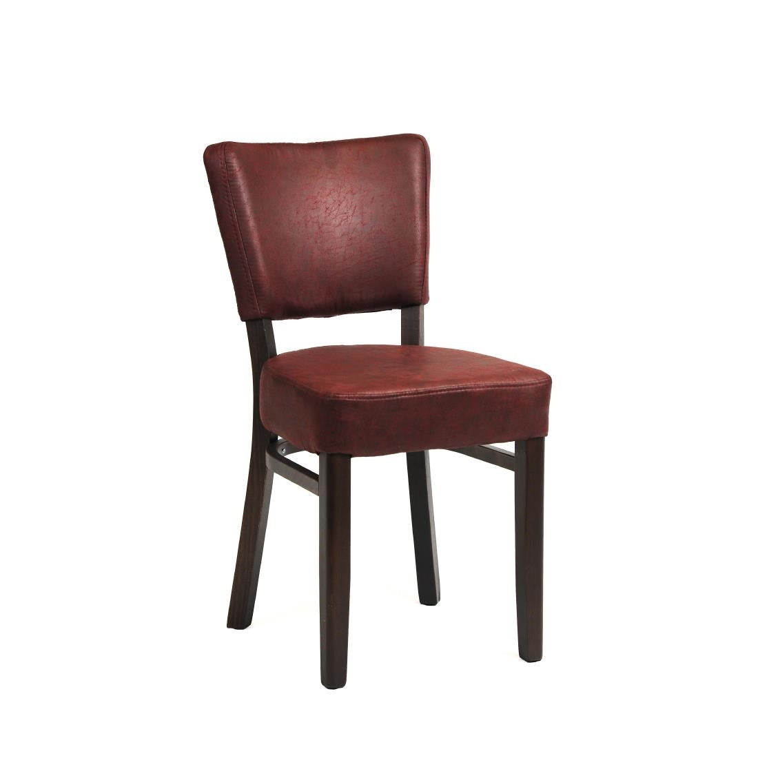 CH126 Oregon Wenge Wood and Faux Leather Dining Chair Bordeaux (Pack of 2) JD Catering Equipment Solutions Ltd