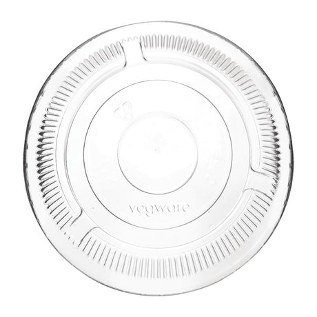 CH384 Vegware 96 Series Compostable Cold Cup Flat Lids No Hole 12/16oz (Pack of 1000) JD Catering Equipment Solutions Ltd