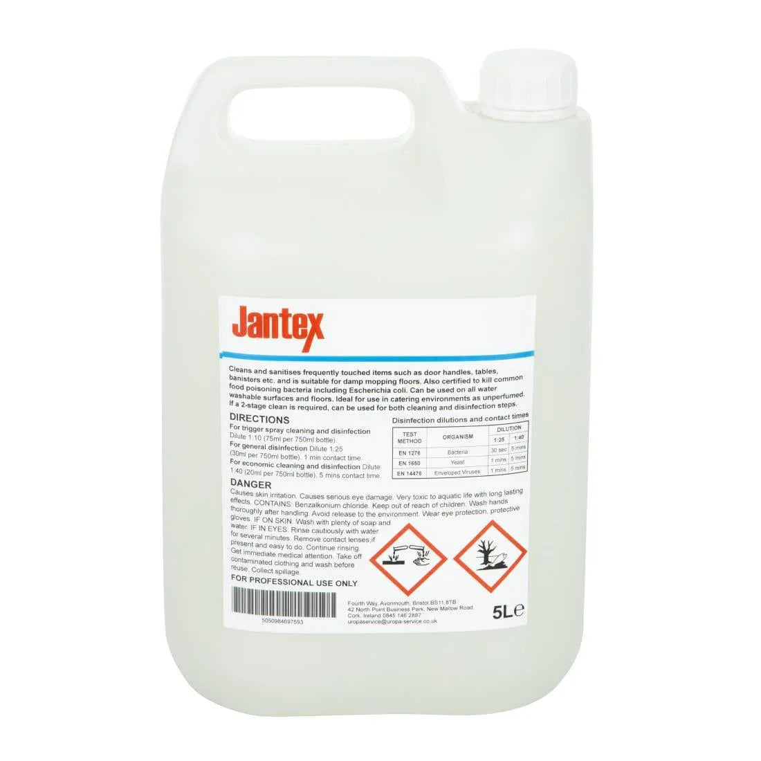 CH513 Jantex Virucidal Surface Sanitiser Concentrate 5Ltr - JD Catering Equipment Solutions Ltd