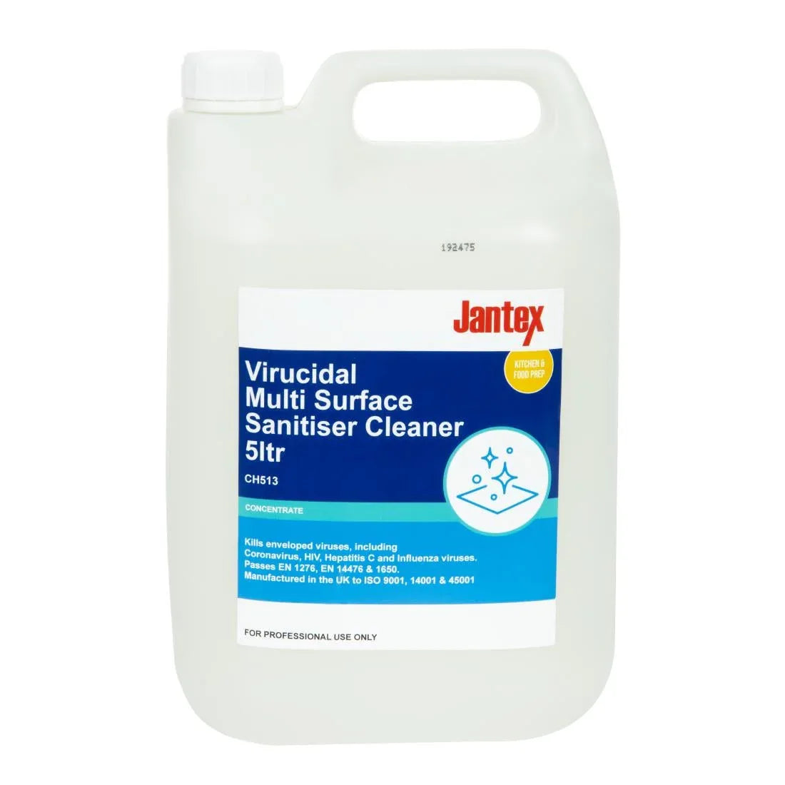 CH513 Jantex Virucidal Surface Sanitiser Concentrate 5Ltr - JD Catering Equipment Solutions Ltd