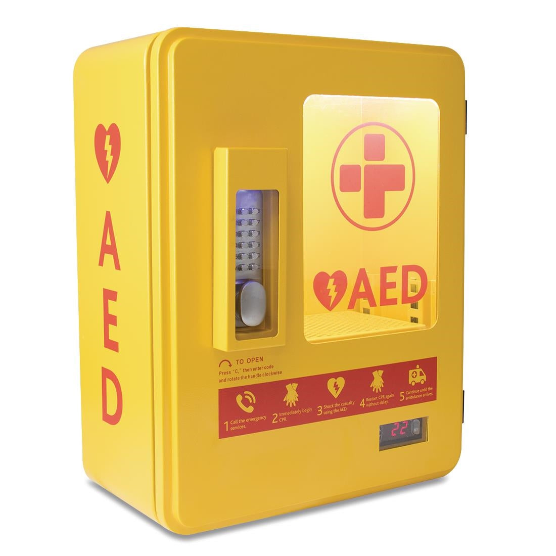 CH788 Automated External Defibrillator Alarmed Outdoor Heated Metal Cabinet JD Catering Equipment Solutions Ltd