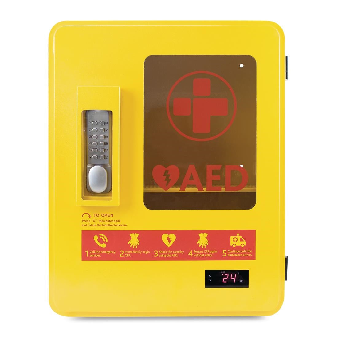 CH788 Automated External Defibrillator Alarmed Outdoor Heated Metal Cabinet JD Catering Equipment Solutions Ltd