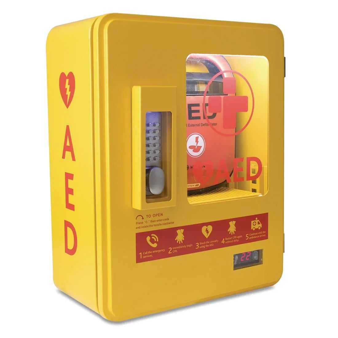 CH788 Automated External Defibrillator Alarmed Outdoor Heated Metal Cabinet - JD Catering Equipment Solutions Ltd