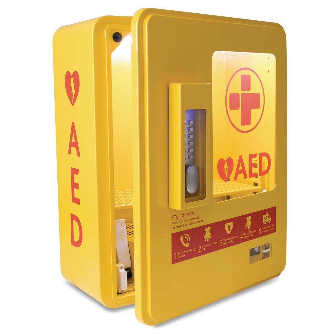 CH788 Automated External Defibrillator Alarmed Outdoor Heated Metal Cabinet JD Catering Equipment Solutions Ltd