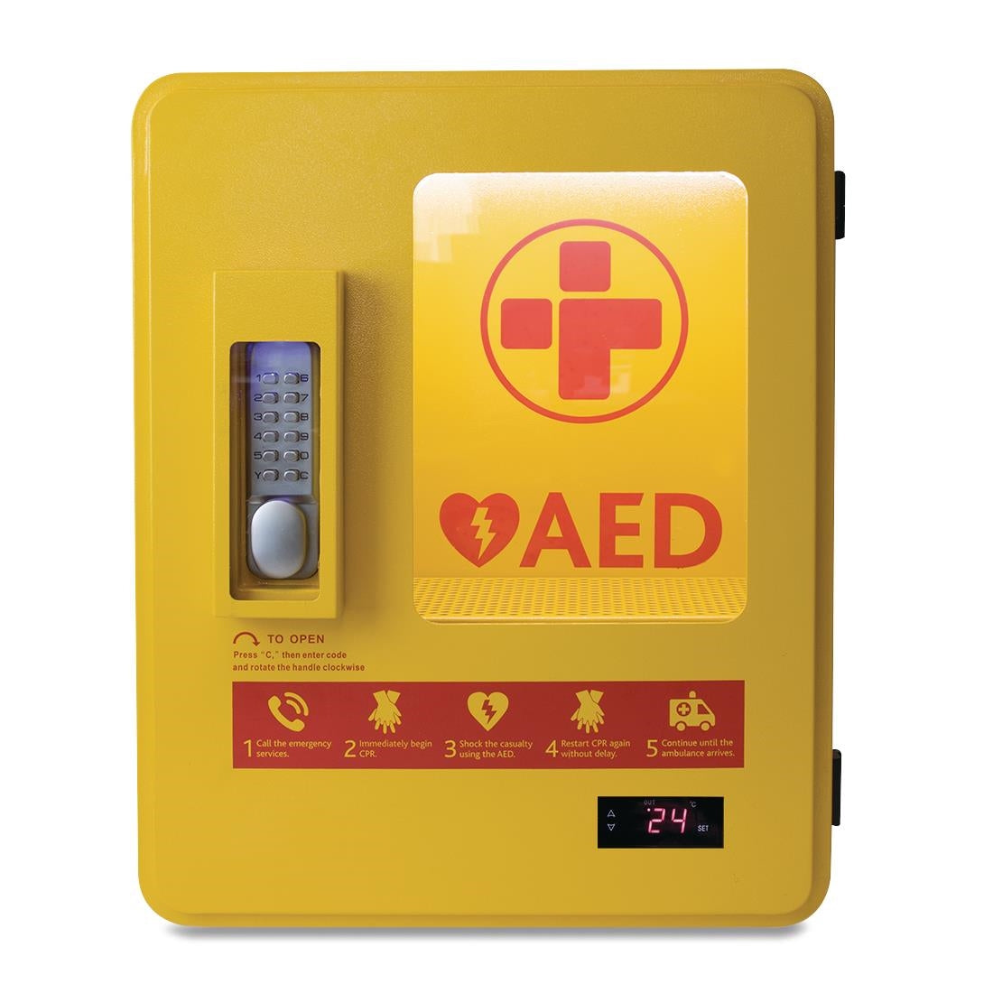 CH788 Automated External Defibrillator Alarmed Outdoor Heated Metal Cabinet JD Catering Equipment Solutions Ltd