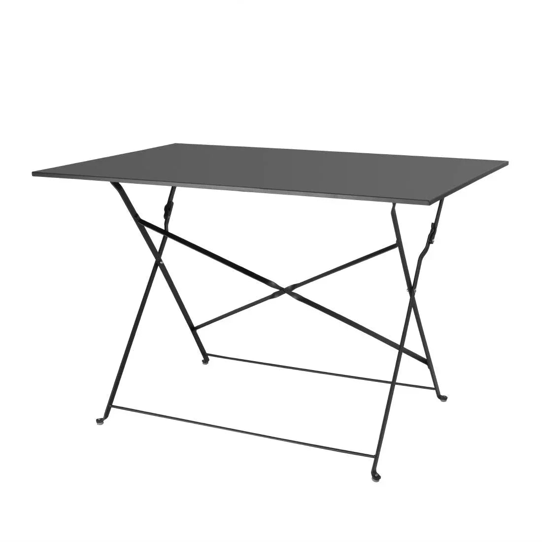 CH968 Bolero Pavement Style Folding Table Black 1100mm x 700mm - JD Catering Equipment Solutions Ltd