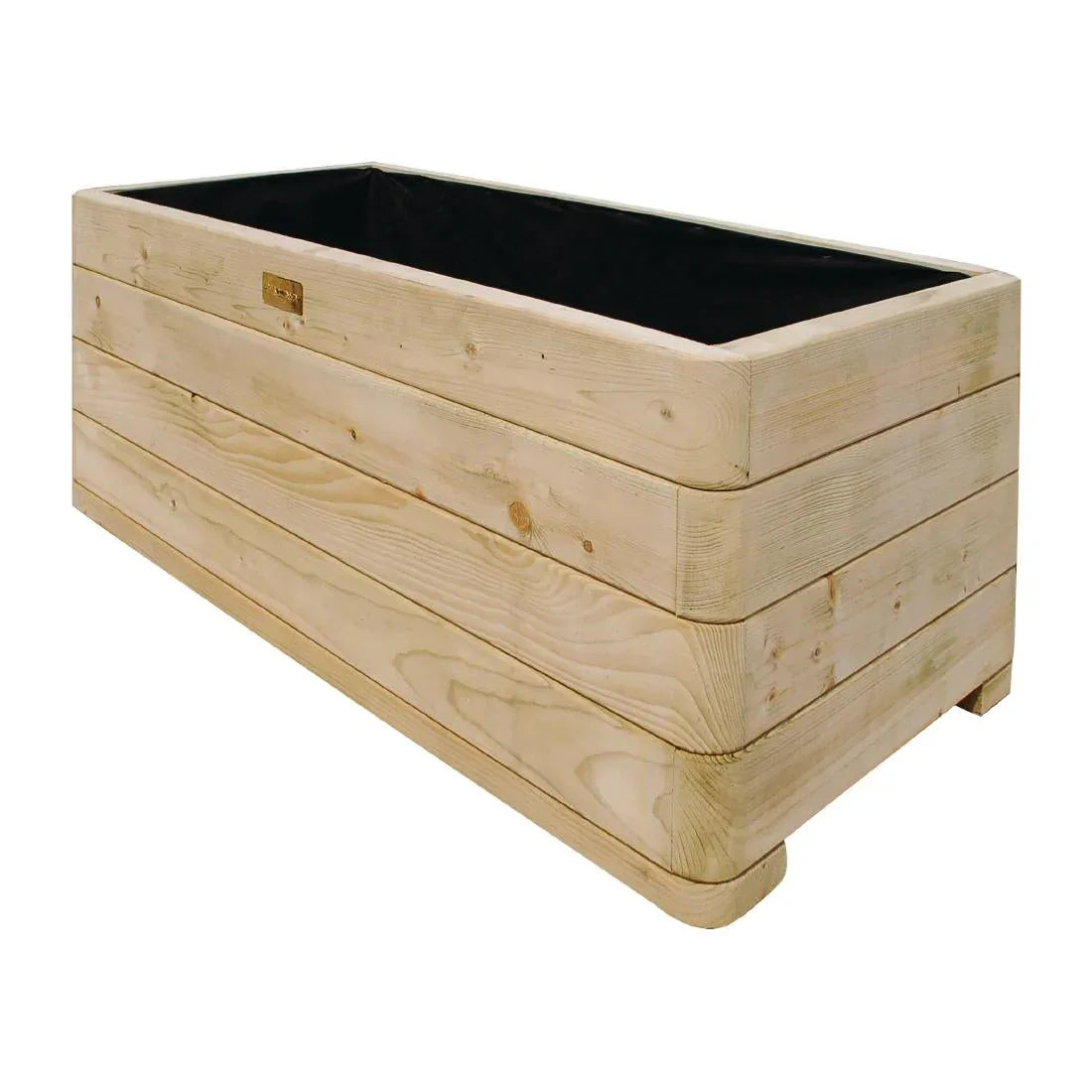CH982 Rowlinson Marberry Layer Planter Rectangular Natural Timber 100cm - JD Catering Equipment Solutions Ltd