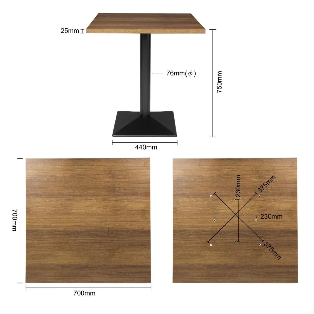 CH992 Bolero Complete Square Table 700mm - JD Catering Equipment Solutions Ltd