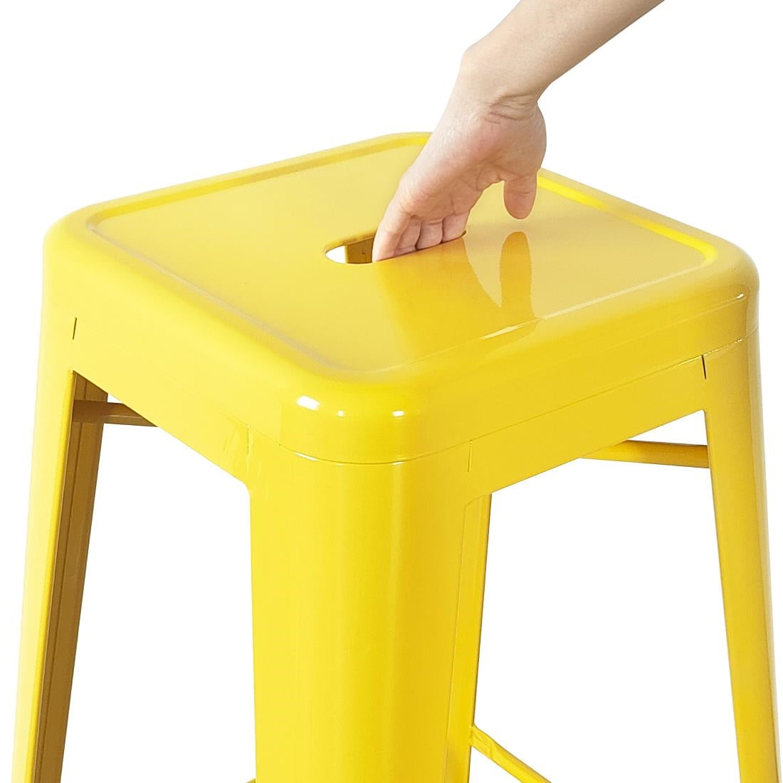CH999 Bolero Bistro Yellow Steel High Stool (Pack of 4) JD Catering Equipment Solutions Ltd
